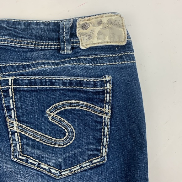 Silver Jeans Suki Capri Size 30 Medium wash denim Stretch Crop ankle style - Picture 7 of 15